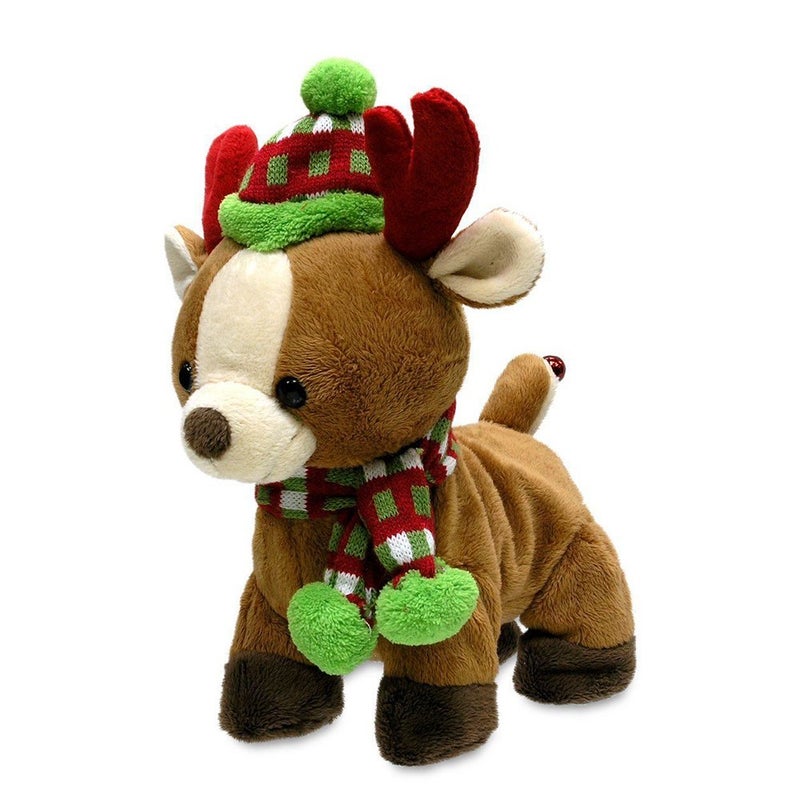 Cuddle Barn - Rock & Roll Rider | Animated Walking Dancing Singing Christmas Holiday Reindeer Sings Sleigh Ride  10 Inches - Image 1
